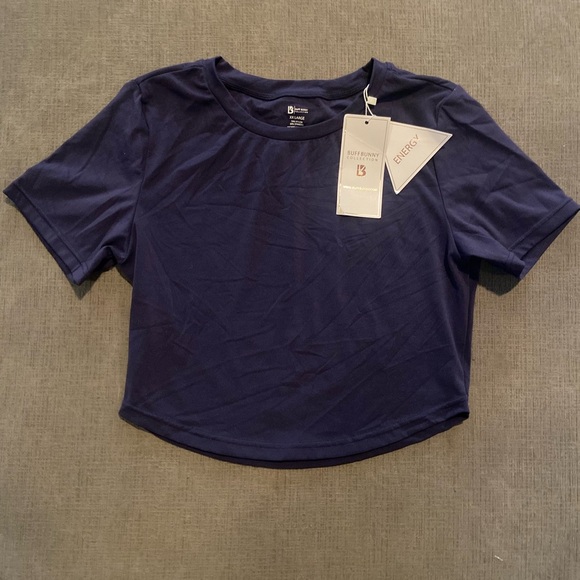 Buffbunny Collection Tops - Buff Bunny energy tee NWT navy blue XXL crop stretch tee